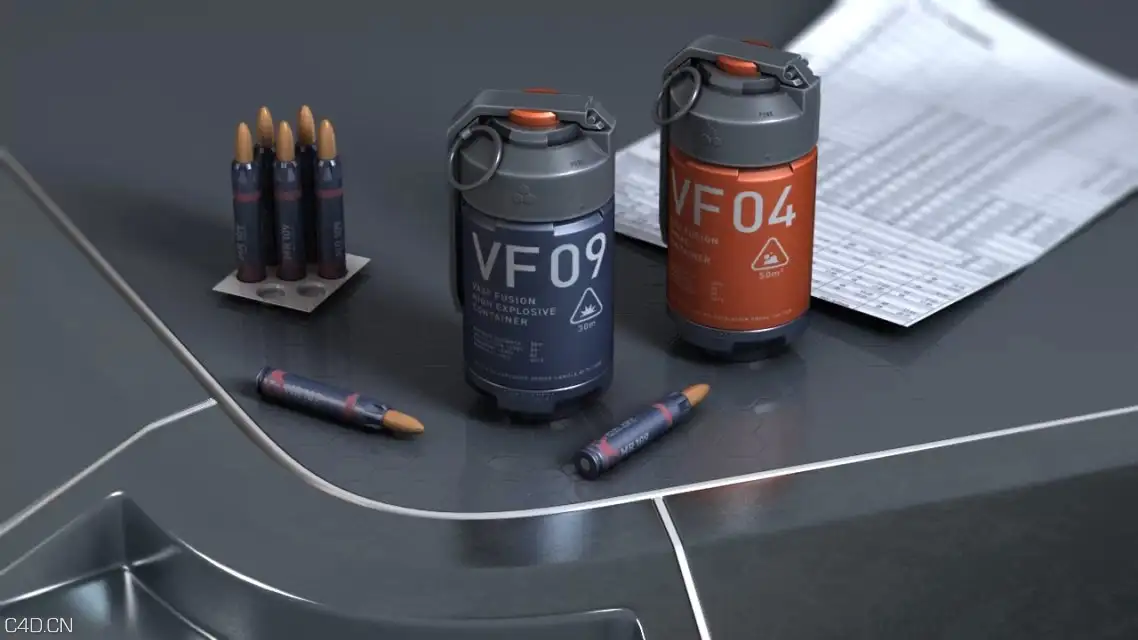 C4D高爆手雷写实渲染工程文件 Antitank grenade - C4D之家 - psb.jpg