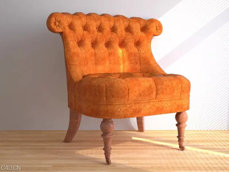 欧式单体沙发C4D模型 European style sofa