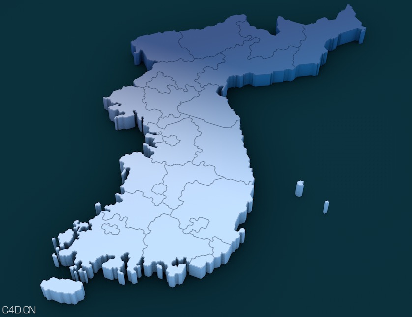 韩国地形图C4D模型 Korea map - C4D之家 - cinema4d_ 2015-12-23 23.56.58.jpg