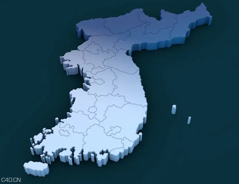 韩国地形图C4D模型 Korea map - C4D之家 - cinema4d_ 2015-12-23 23.56.58.jpg