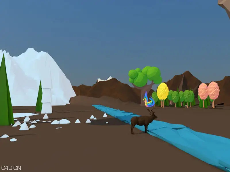低面卡通乐园场景C4D模型 low poly template abstract - C4D之家 - 4_0250.jpg