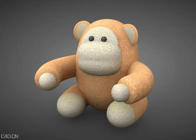 猴子抱枕C4D模型 Monkey pillow