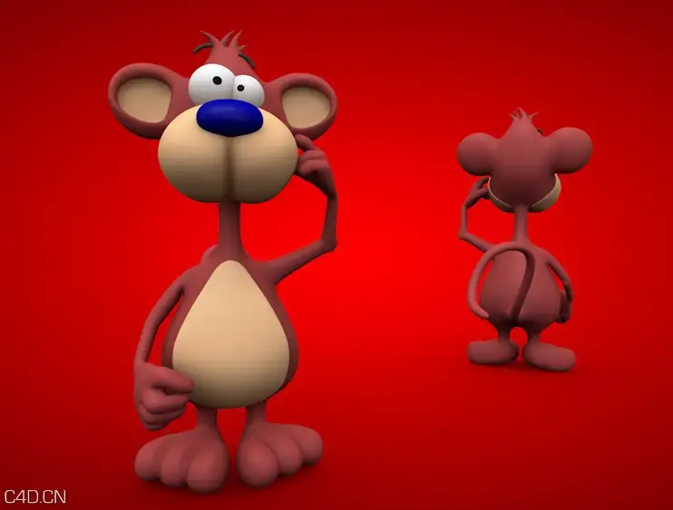 卡通猴子C4D模型 Cartoon monkey