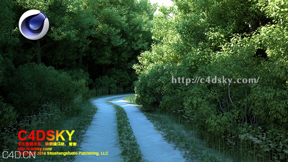 C4D插件：园林场景岩石风景植物生成插件(含植物库)Laubwerk SurfaceSPREAD v1.0.43 - C4D之家 - Laubwerk SurfaceSPREAD.jpg