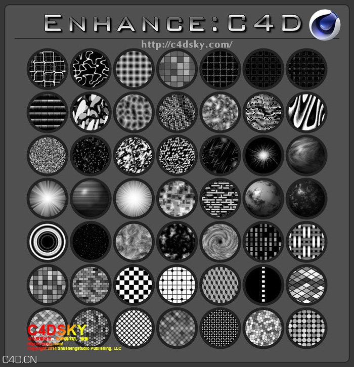 C4D插件：178种C4D材质预设合集Biomekk EnhanceC4D 1.03.230 - C4D之家 - Biomekk EnhanceC4D r17.jpg