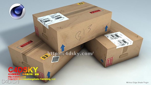 C4D插件：物体对象边缘平滑柔化插件+线框渲染插件Biomekk EdgeShade 1.05.006