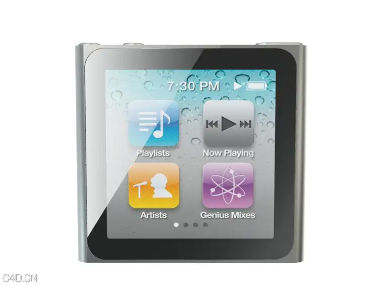 苹果数码用品：iPod Nano 6G C4D模型 - C4D之家 - cinema4d_ 2015-12-27 23.34.53.jpg