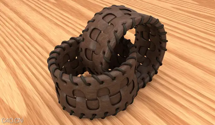 皮革手环腰带C4D建模材质渲染教程(含工程插件)