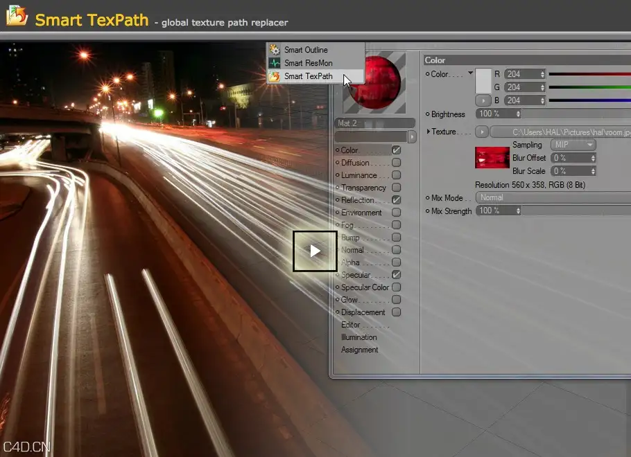 C4D材质贴图路径查找指定插件Smart TexPath 1.0 - C4D之家 - cinema4d_ 2015-12-31 23.42.15.jpg