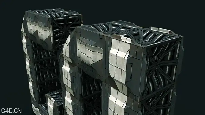 文字折叠变形动画C4D插件 Mustapha Fersaoui Folding Title Generator