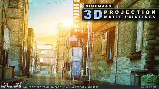 C4D摄像机场景投射MP教程 cmiVFX – Cinema 4D 3D Projection Matte Paintings