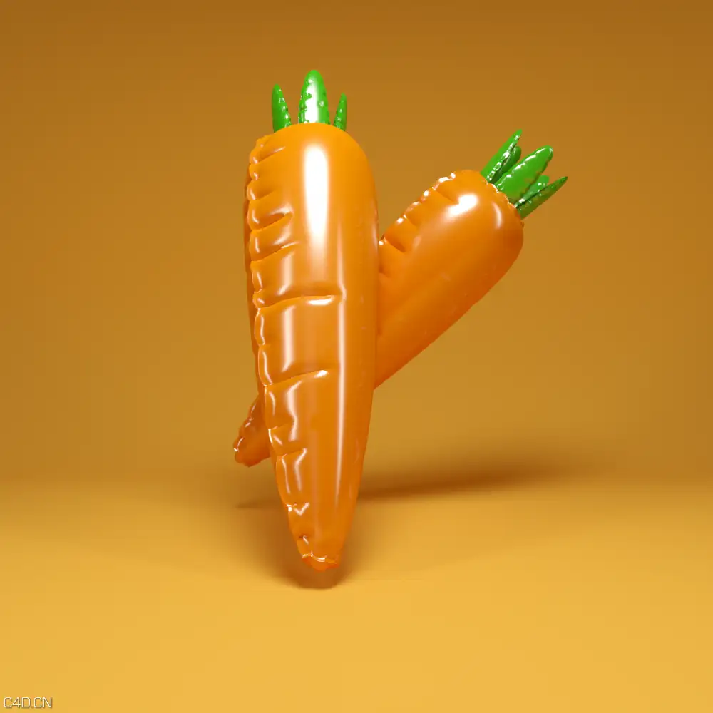 C4D制作塑料充气玩具教程（第三部： Octane渲染） - C4D之家 - carrot_03_octane.png