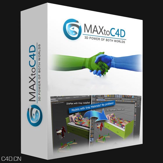 3D Max模型导入C4D插件和谐版 MaxToC4D V2.0 R12-R17