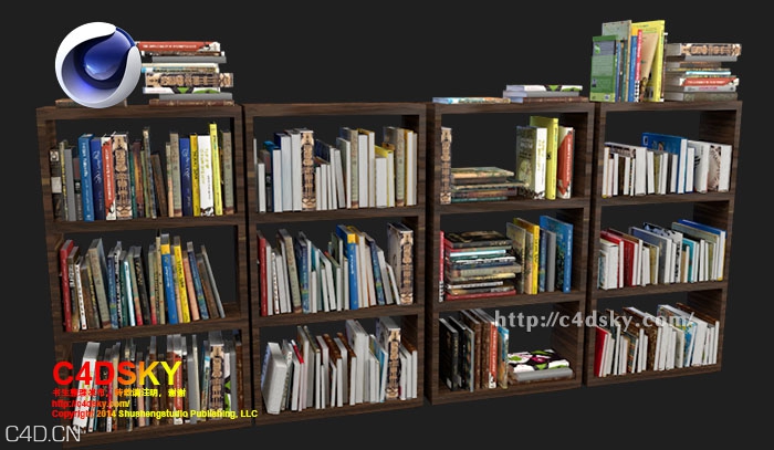 C4D插件：三维立体书架书本翻书插件含使用教程Nitro4D NitroBookCase v1.00 Comple... - C4D之家 - Nitro4D NitroBookCase.jpg
