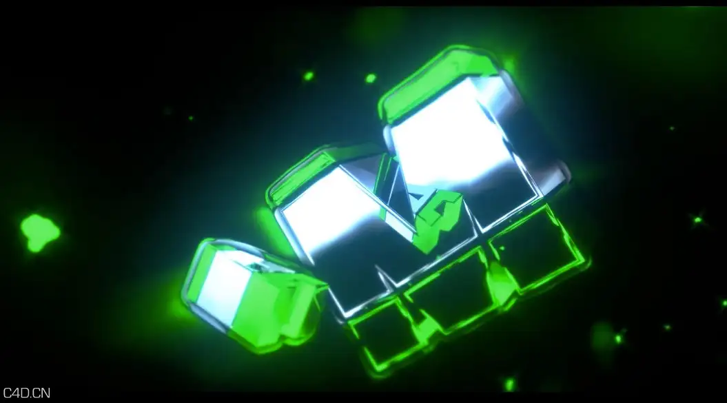 C4D/AE酷炫的绿色片头文字动画工程模板 New Ninja Template - C4D之家 - cinema4d_ 2016-01-14 22.28.45.jpg