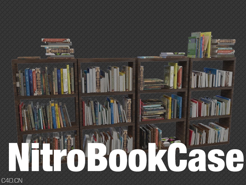 C4D书本任意放置书架插件+使用教程 Nitro4D NitroBookCase v1.00 R12-R17 Win/Mac