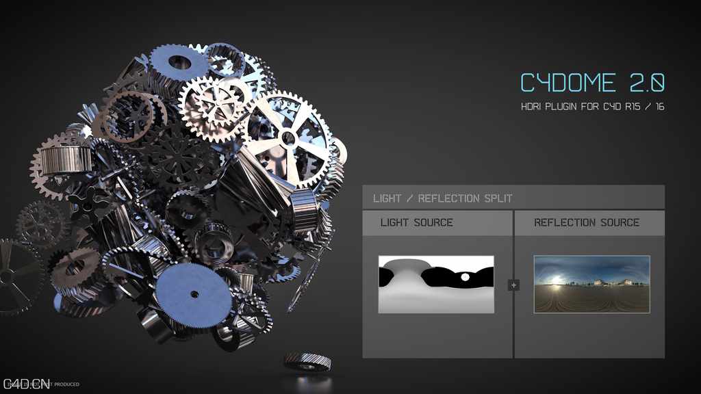 C4Dome实用进阶环境渲染插件汉化版Renderking C4Dome v20 Build 2020150907