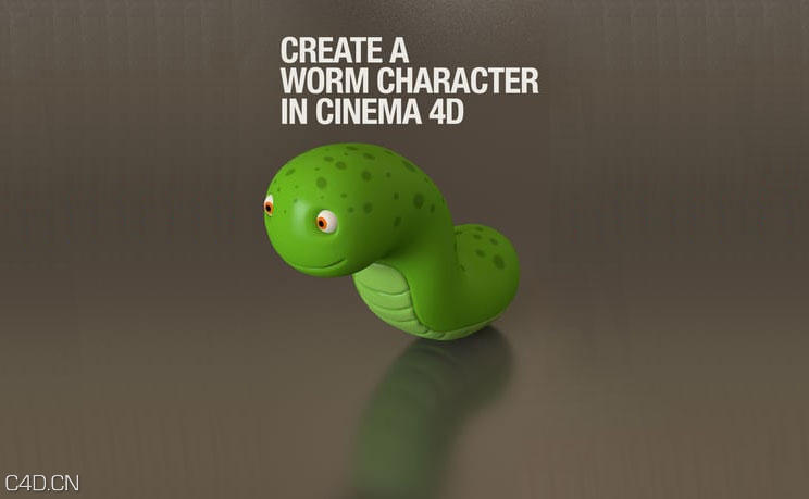 CINEMA 4D卡通毛毛虫建模展UV贴图视频教程