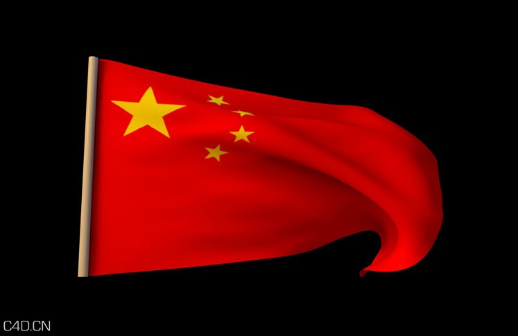 C4D动力学红旗飘扬预设