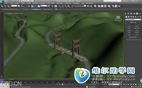3dmax道路桥梁快速建模视频教程