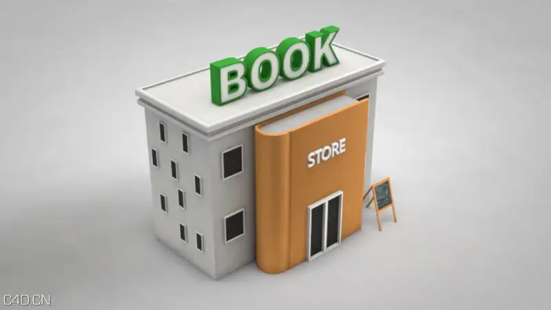 一些有趣的卡通建筑C4D模型 Cartoon architecture - C4D之家 - book.jpg