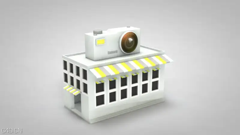 一些有趣的卡通建筑C4D模型 Cartoon architecture - C4D之家 - camer.jpg