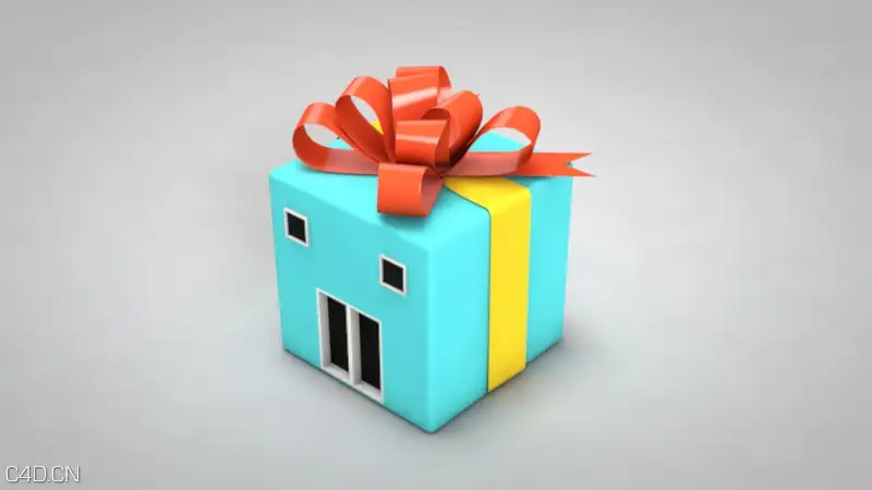一些有趣的卡通建筑C4D模型 Cartoon architecture - C4D之家 - gift.jpg
