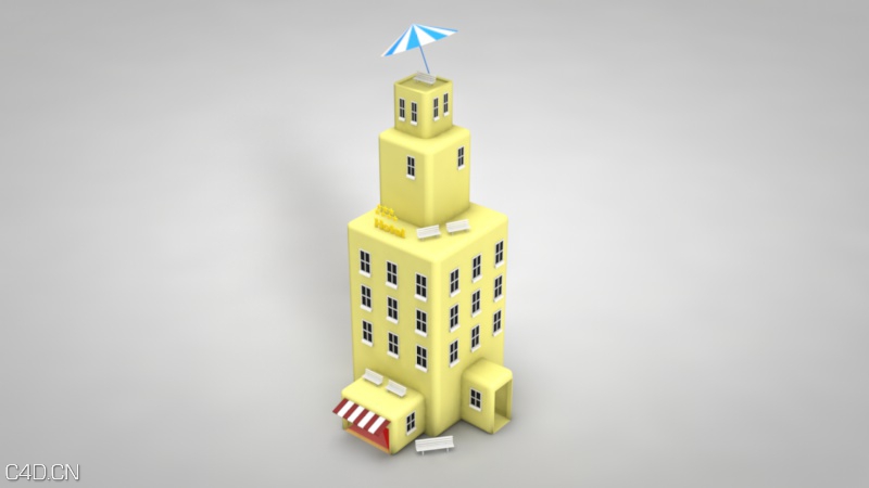 一些有趣的卡通建筑C4D模型 Cartoon architecture - C4D之家 - 未标题 2.jpg
