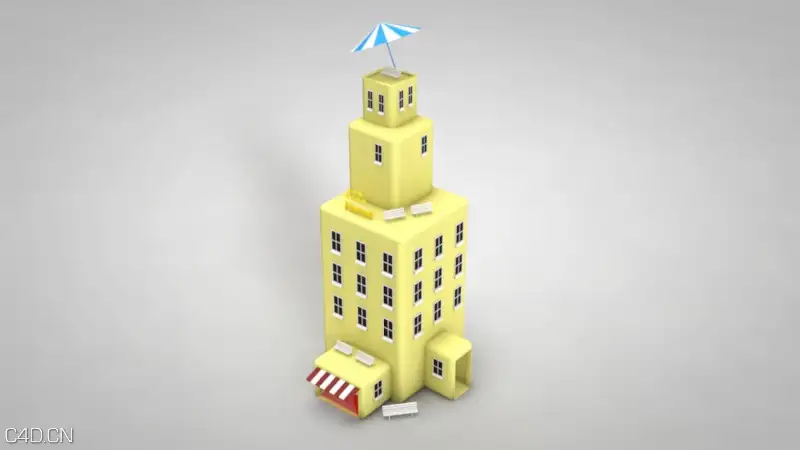 一些有趣的卡通建筑C4D模型 Cartoon architecture - C4D之家 - 未标题 2.jpg