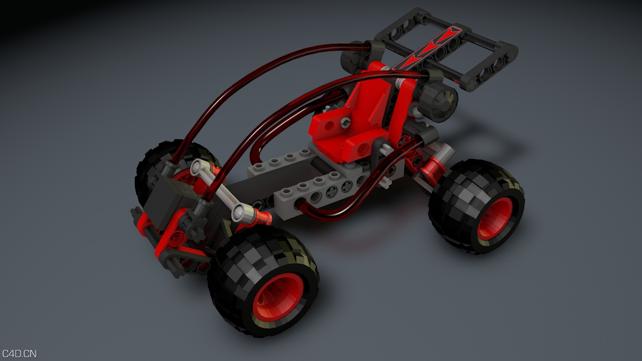 乐高后驱沙滩赛carC4D模型 LEGO Buggy II 3d model