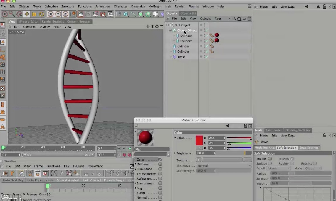 GSG灰猩猩中文音译教程第四期：使用C4D建立一个DNA模型