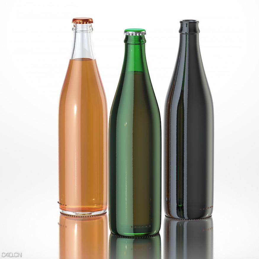 啤酒瓶C4D模型 3d model beer bottle