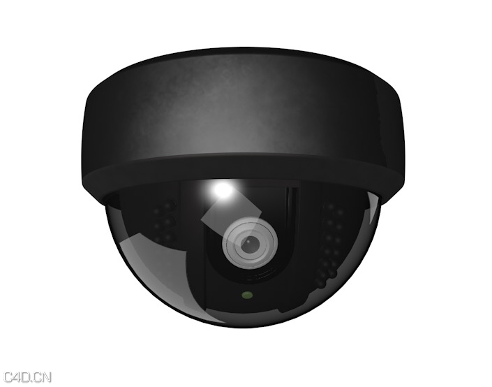 监控摄像头C4D模型 360度全景摄像头3D模型 ROUND SECURITY CAM 3d model
