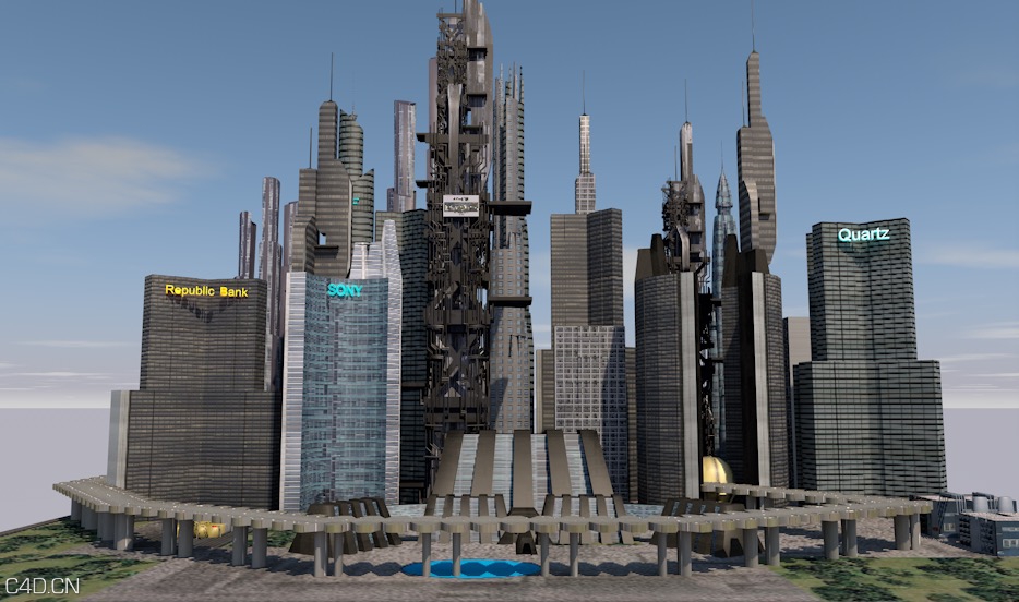 科幻城市C4D场景模型 Sci-Fi Downtown City 3d model2 - C4D之家 - cinema4d_ 2016-02-02 16.03.46.jpg