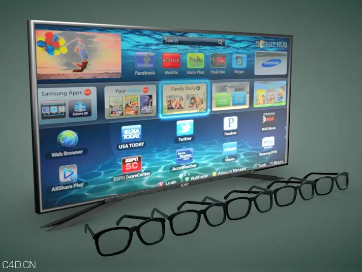 索尼智能电视C4D模型 Sony Smart TV 4K 3d model - C4D之家 - cinema4d_ 2016-02-02 17.51.02.jpg