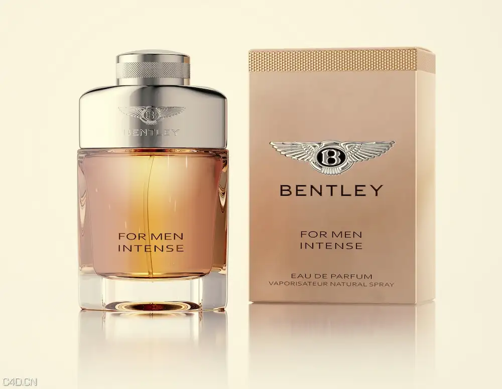 宾利香水产品C4D渲染模型 Bentley For Men intense 3d model scene