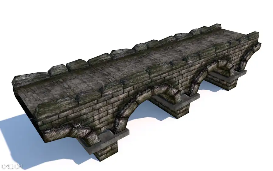 石桥C4D模型 Stone Bridge 3d model