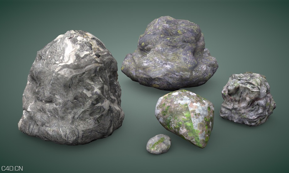 5块长满绿苔的石头C4D模型 Stone set 3d model - C4D之家 - cinema4d_ 2016-02-05 16.59.39.jpg