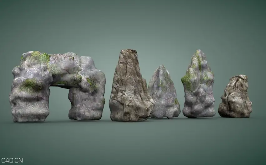 5块景观石C4D模型 Stone set 3d model - C4D之家 - cinema4d_ 2016-02-05 17.08.15.jpg