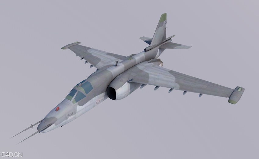 苏-39攻击机C4D模型 Su-39 Frogfoot 3d model