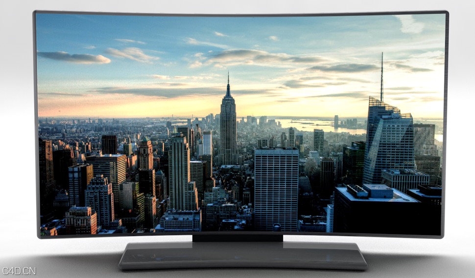 曲面电视C4D模型 Television Bend 3d model