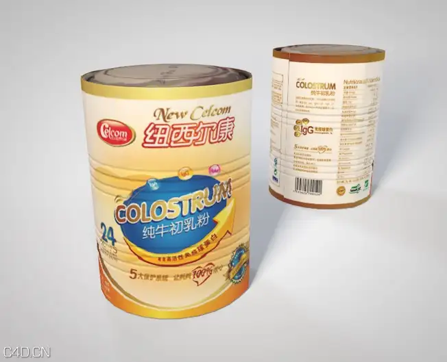 奶粉罐C4D模型 Milk pot