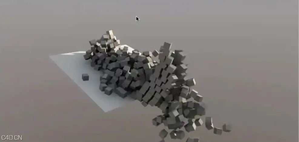 GSG灰猩猩中文音译教程第九期：C4D利用动力学制作像素下落的动画教程 - C4D之家 - cinema4d_ 2016-03-14 13.34.19.jpg