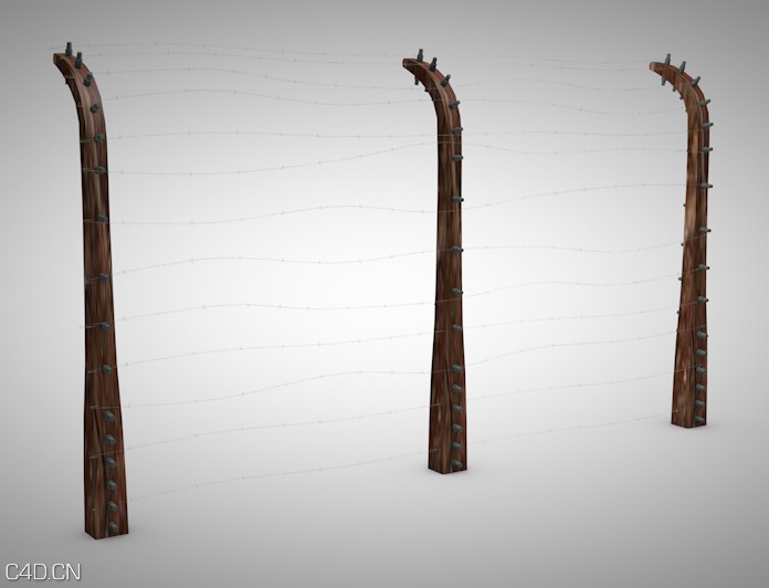 铁丝网 防护网C4D模型 wire mesh 3D model