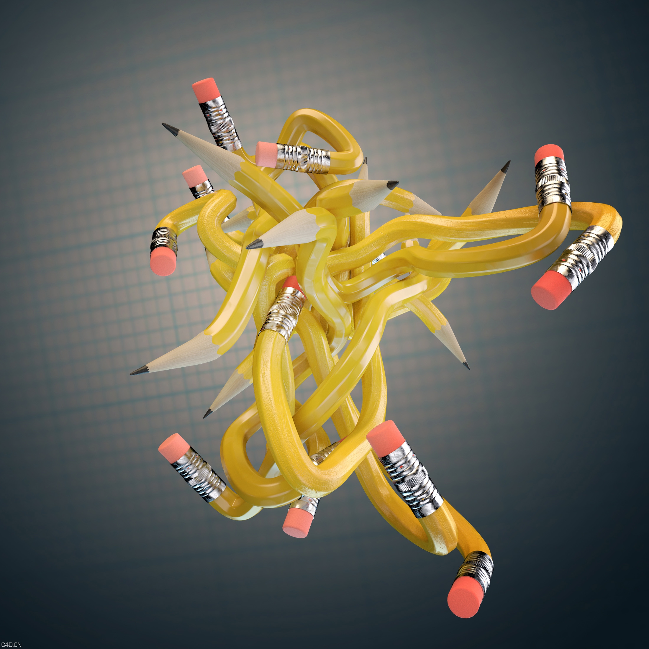 C4D粒子插件热门教程：X-Particles Avoidance in Cinema 4D - C4D之家 - Pencil_Wires-1.jpg