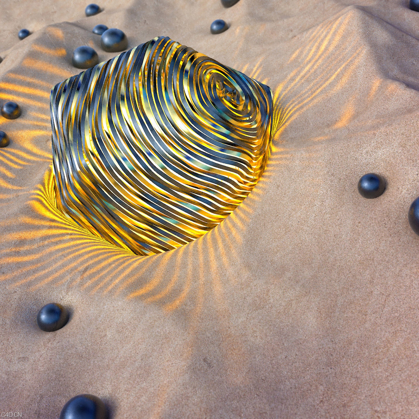C4D粒子插件热门教程：X-Particles Avoidance in Cinema 4D - C4D之家 - Spun_Wrap-1.jpg