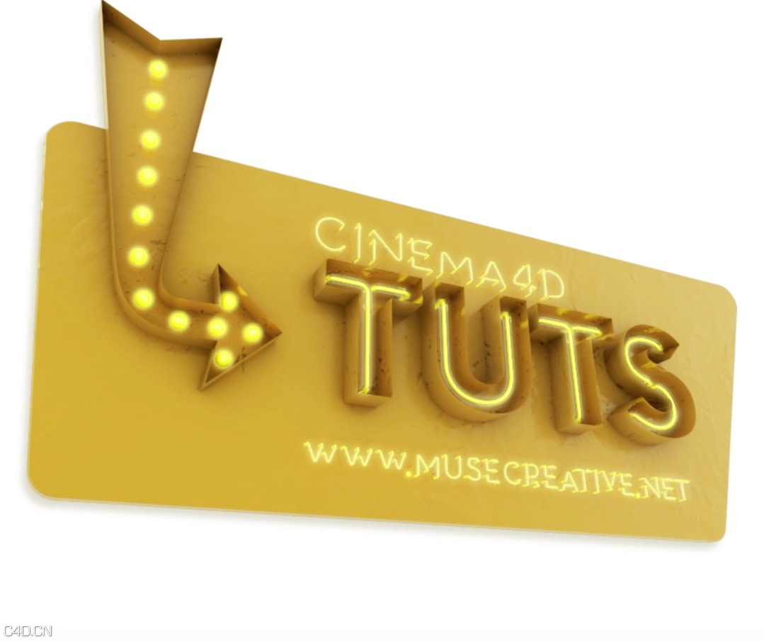C4D创建一个霓虹灯教程 Cinema 4D – Creating a Neon Sign Tutorial