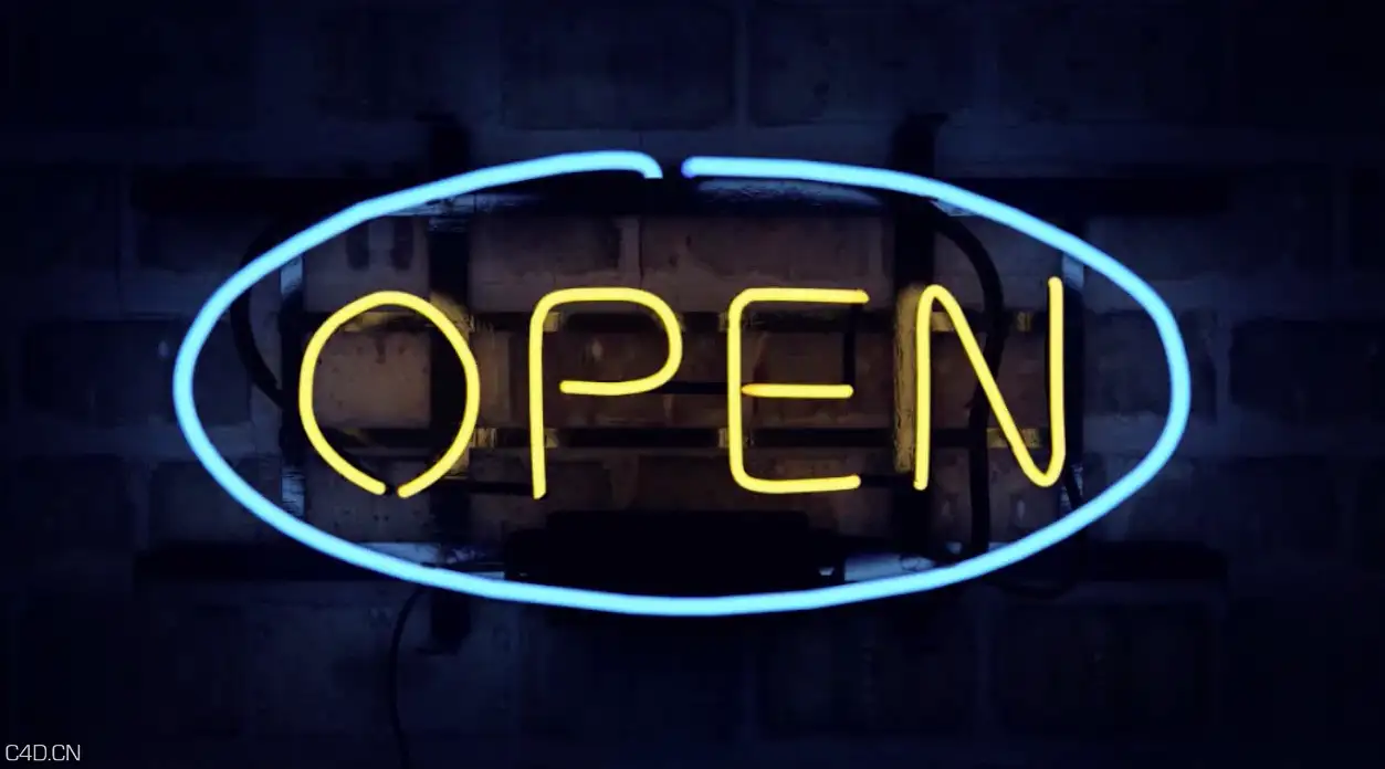 C4D霓虹灯标牌制作视频教程（上下集）Tutorial Cinema 4D- Cartel de Neon