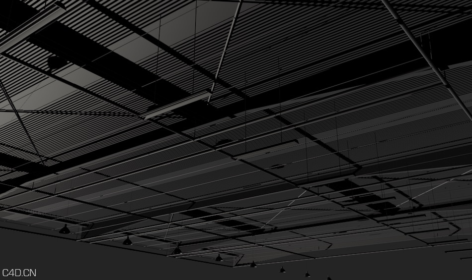 工厂车间吊顶、汽车4S店展厅吊顶C4D模型 - C4D之家 - fangding.jpg