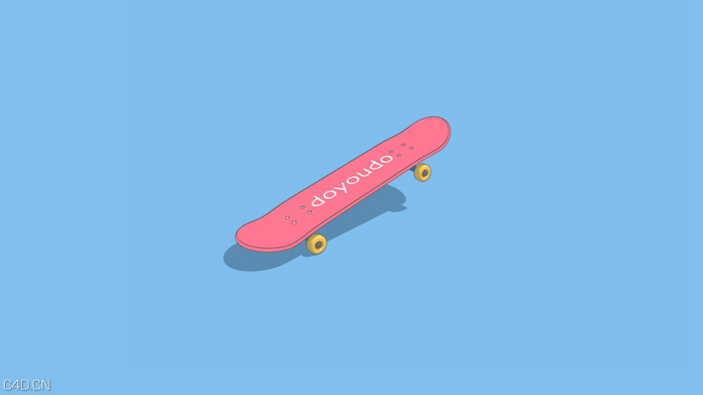 C4D制作2D卡通素描滑板运动动画中文视频教程